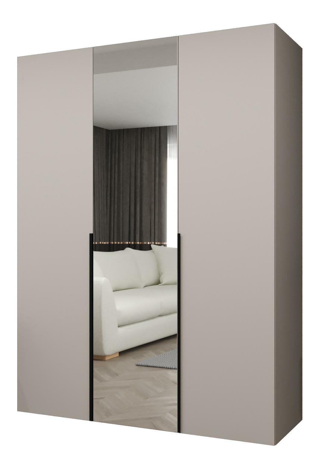 Šatní skříň 150 cm Alice 2 (kašmír + černá)
