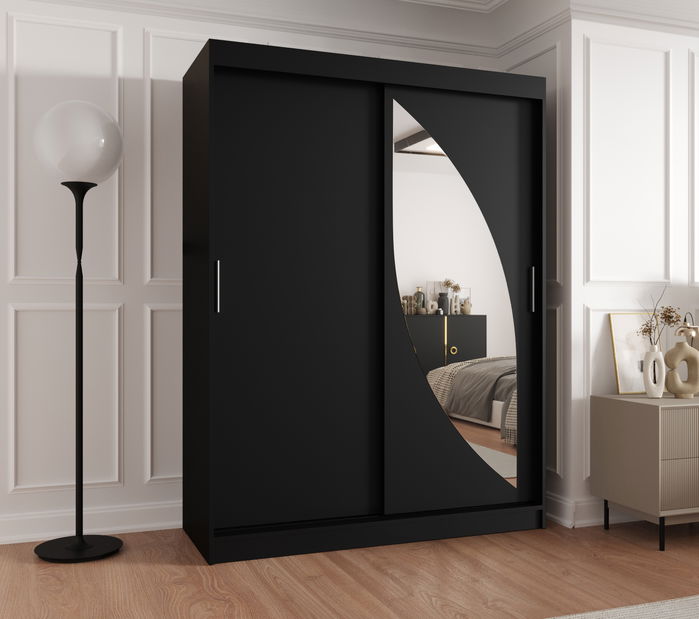 Šatní skříň 150 cm Milain (černá)
