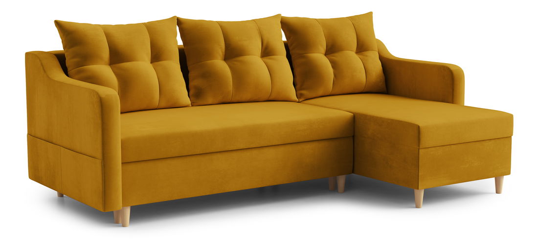 Rohová sedací souprava Lou (P) (hořčicová)