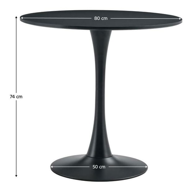 Jídelní stůl Roventona 2 (černá matná) (pro 2 osoby)