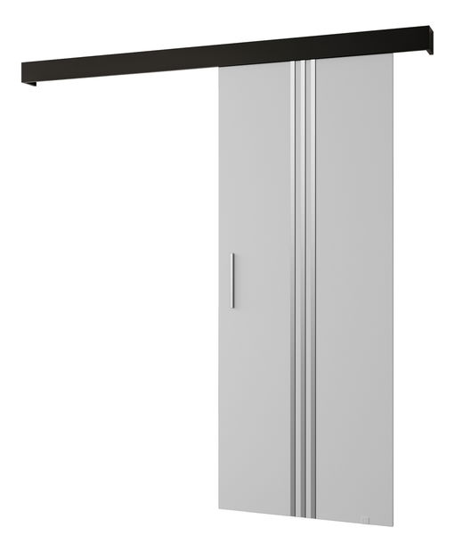 Posuvné dveře 90 cm Sharlene V (bílá matná + černá matná + stříbrná)
