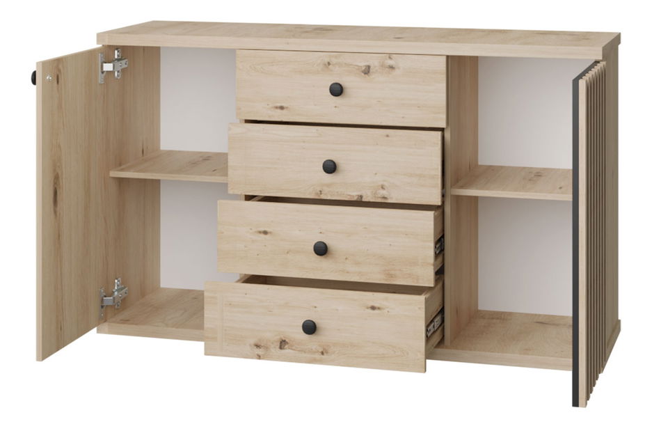 Komoda Sigeren SG04 (dub artisan + dub artisan + černá) *bazar