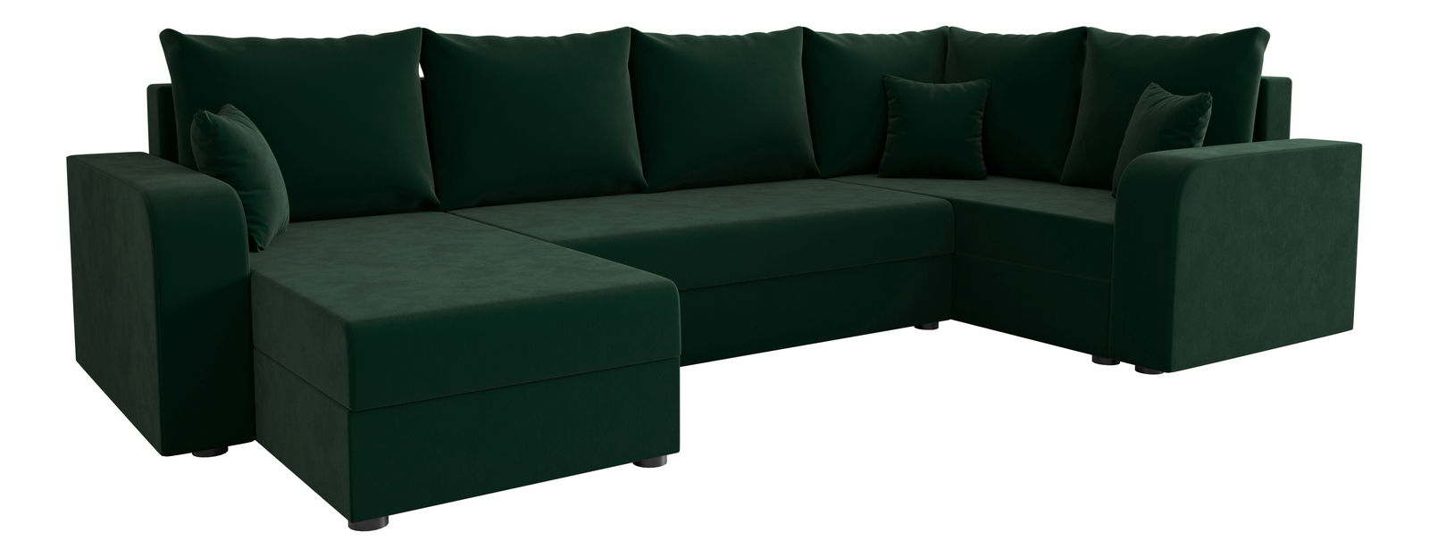 Rohová sedačka ve tvaru U Harmony Long (tmavě zelená) (P)