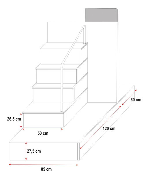 Dětská postel Ruby V (Bílá + Fialová) (s rošty)