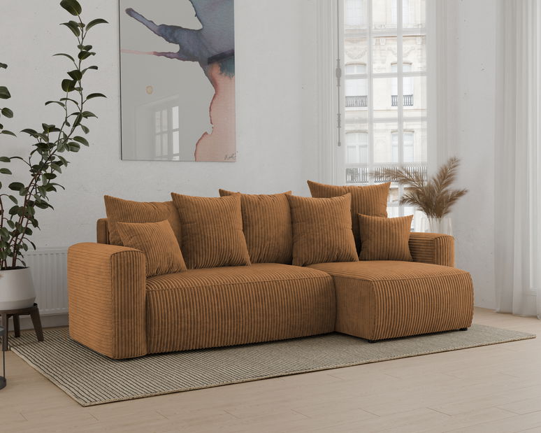 Rohová sedačka Denia (P) (hořčičná)