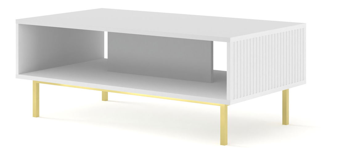 Konferenční stolek Rowanna (bílá + zlatá)