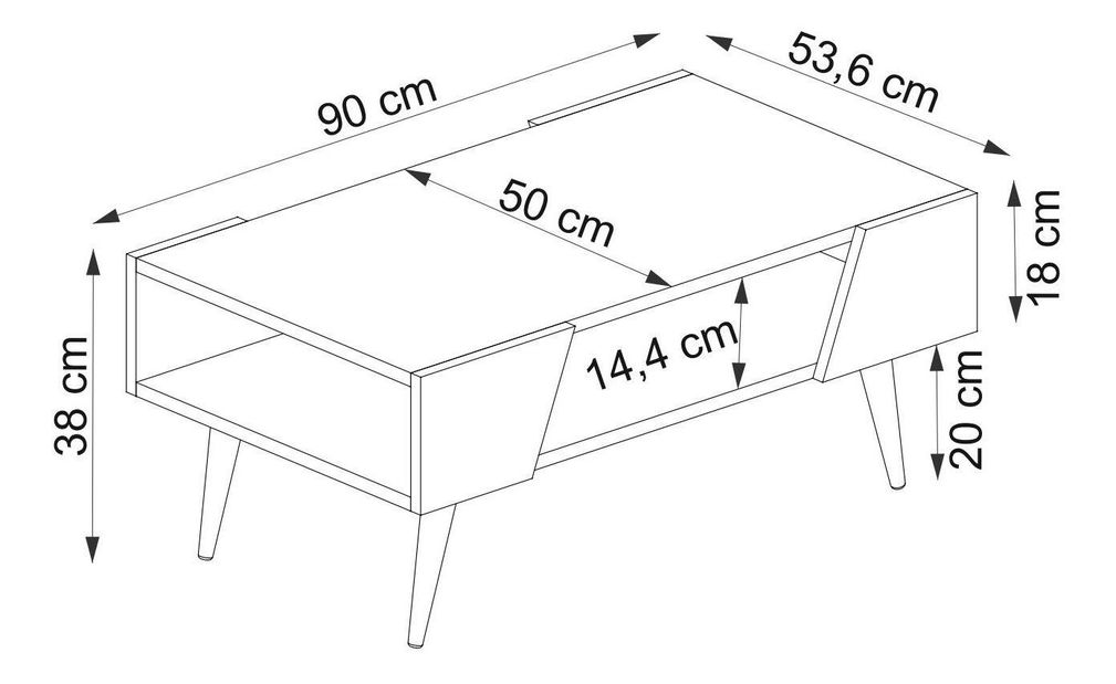 Konferenční stolek Pitudu 2 (ořech + béžová)