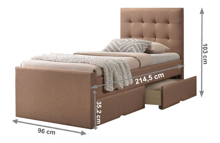 Jednolůžková postel 90 cm Virgil