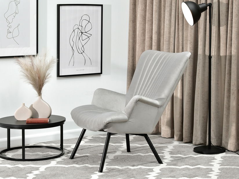 Designové křeslo Lanzaris (šedá + zlatá)