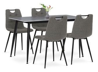 Jídelní set Atribuirles (šedý mramor + šedá) (pro 4 osoby)