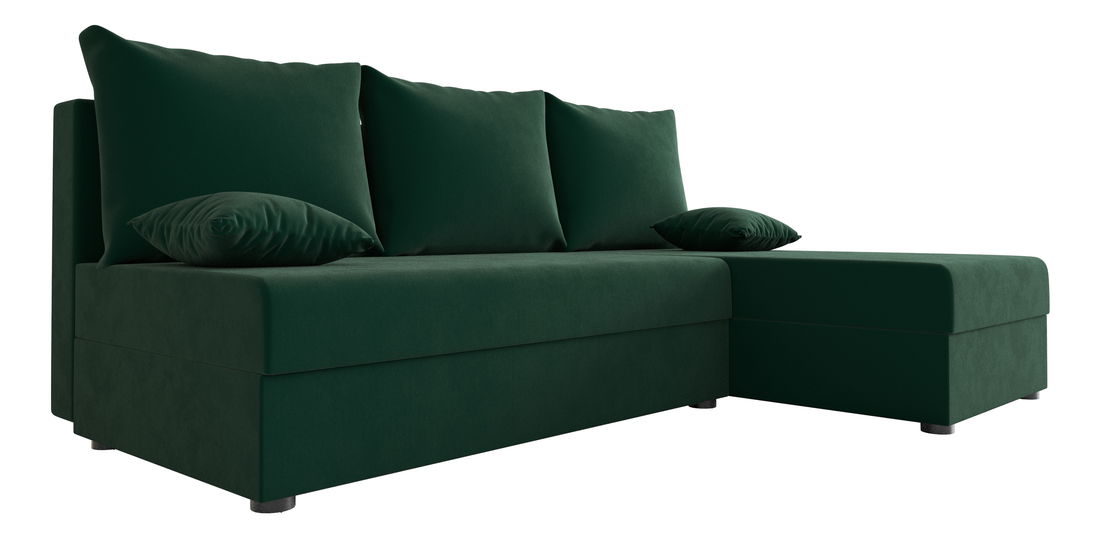 Rohová sedací souprava Harmony L (tmavě zelená) (P)