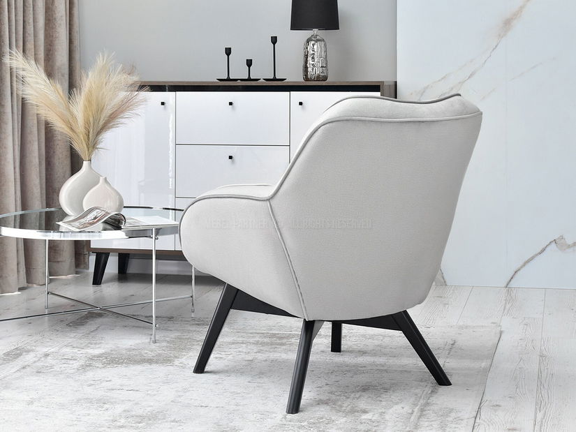 Designové křeslo Merch (šedá + bílá)