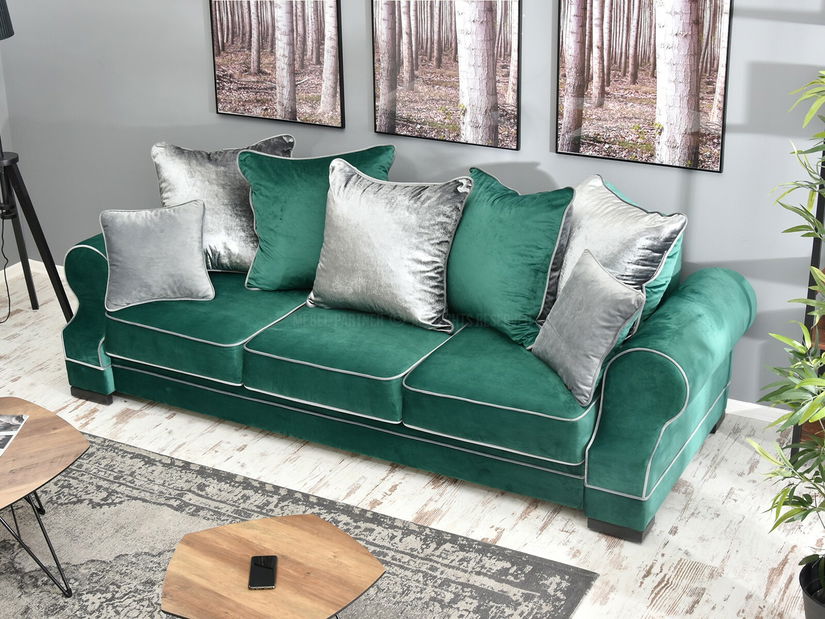 Pohovka trojsedačka Taskent (zelená + černá)