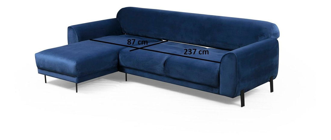 Rohová sedačka Imagetta (L) (námořnická modrá + černá)