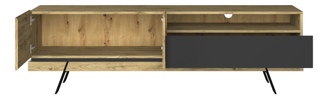 TV stolek Stacee (dub navarra + černá)