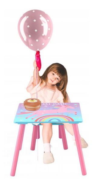 Dětský set stolek a židle Kiddo (růžová + modrá)