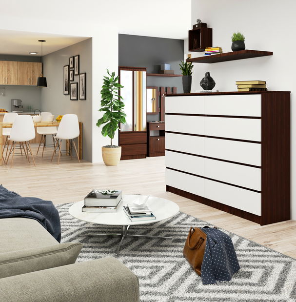Komoda Koa II (wenge + bílá)