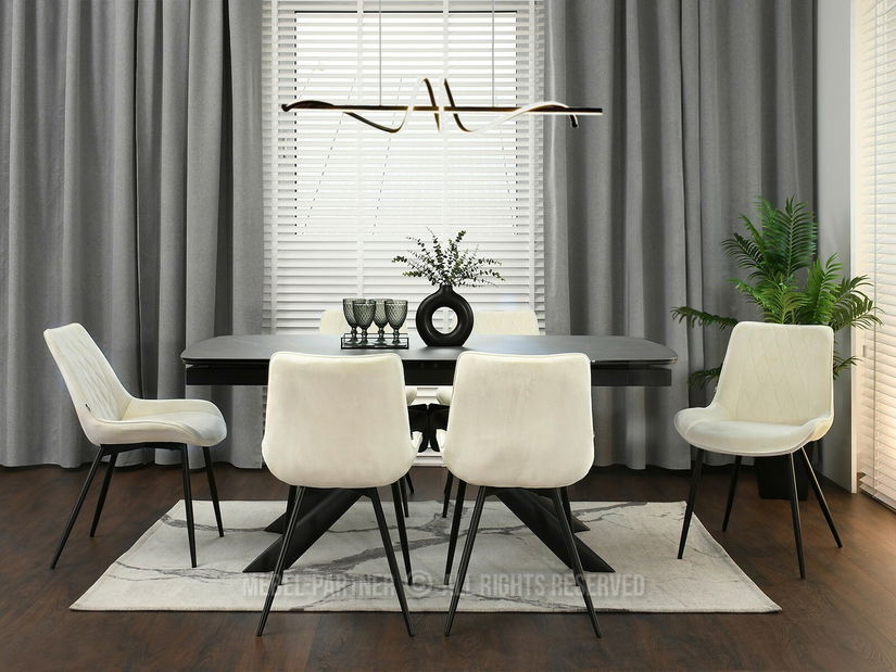 Židle Aron (krémová + zlatá)