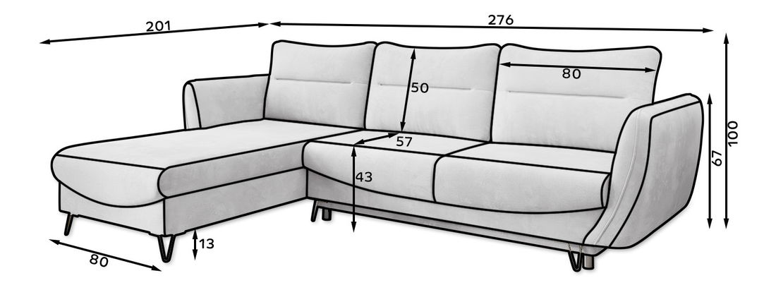 Rohová sedačka Scottie 05 (tmavě šedá) (L)