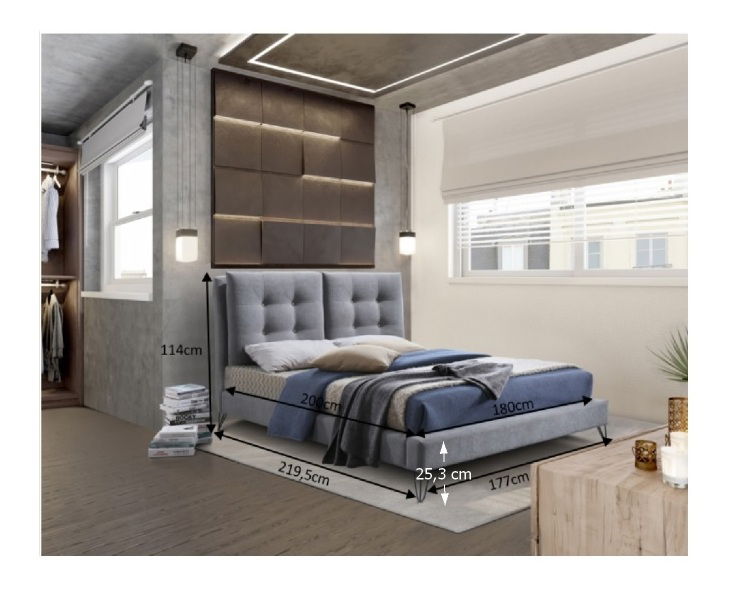 Manželská postel 180 cm Kolia (s roštem)