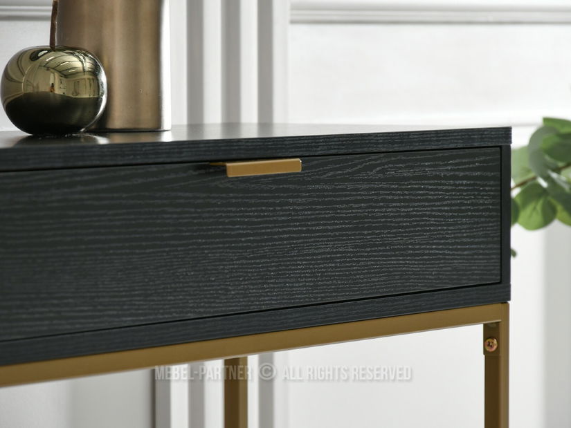 Konzolový stolek Norma M (černé dřevo + zlatá)
