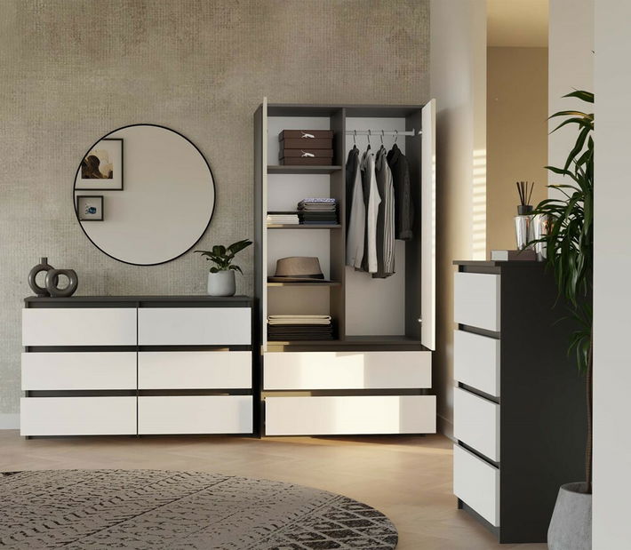 Komoda Musecalo 6 120 (antracit + bílá)