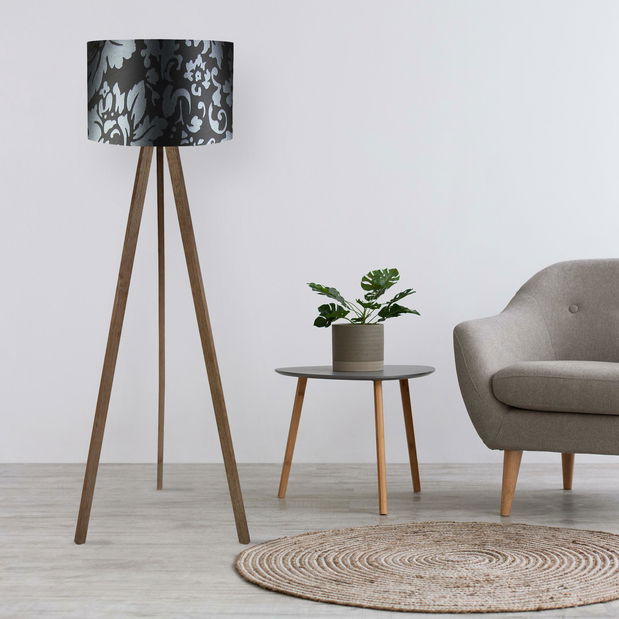 Stojanová lampa Ayurestada 1 (černá + šedá + hnědá)