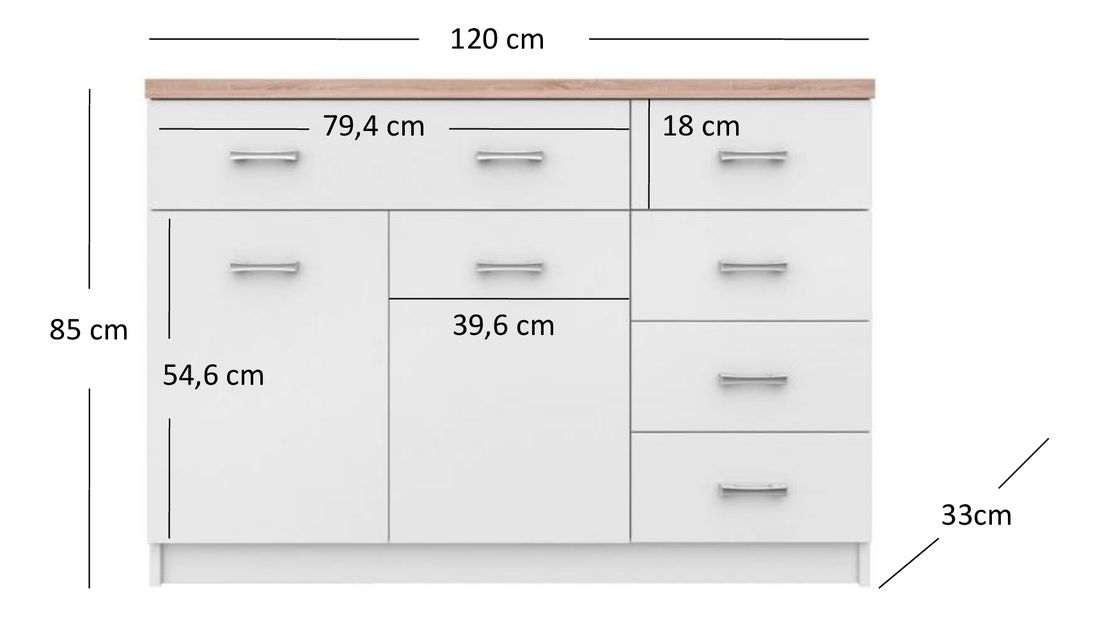 Komoda Tianna 2d5s (bílá)