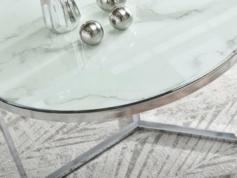 Konferenční stolek Natol (bílá + chromová)