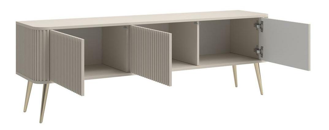 TV skříňka/stolek Oglio O5 (šedobéžová + zlatá)