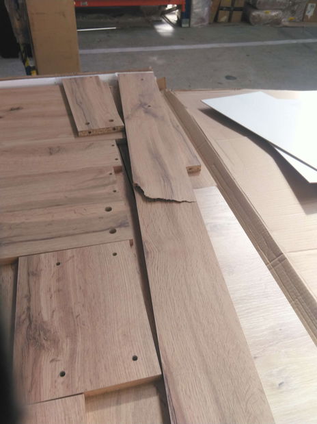 Manželská postel 160 cm Michigin (dub wotan) (s úložným prostorem) *bazar