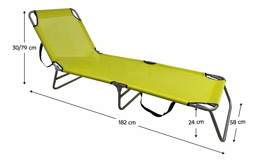 Zahradní lehátko KALEO (zelená + šedá)