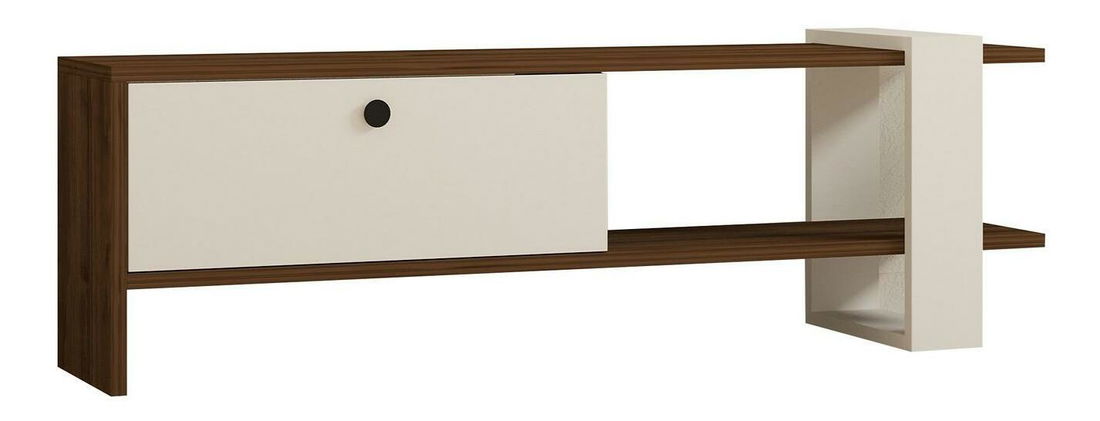 TV stolek/skříňka Dutudo (ořech + bílá)