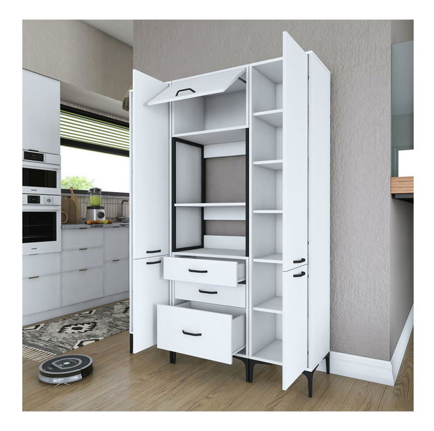 Policová skříň Jenaretta 145 (bílá)