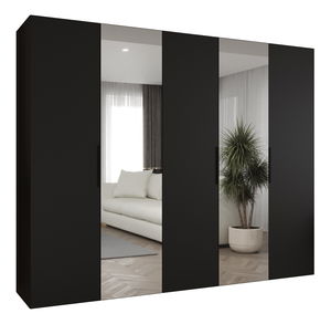 Šatní skříň 250 cm Mirabella 2 (černá + černá)