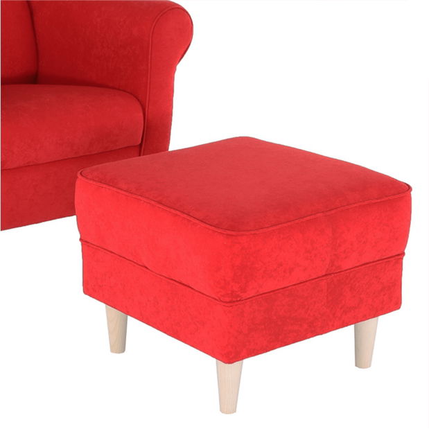 Křeslo ušák s taburetem Aevo červená