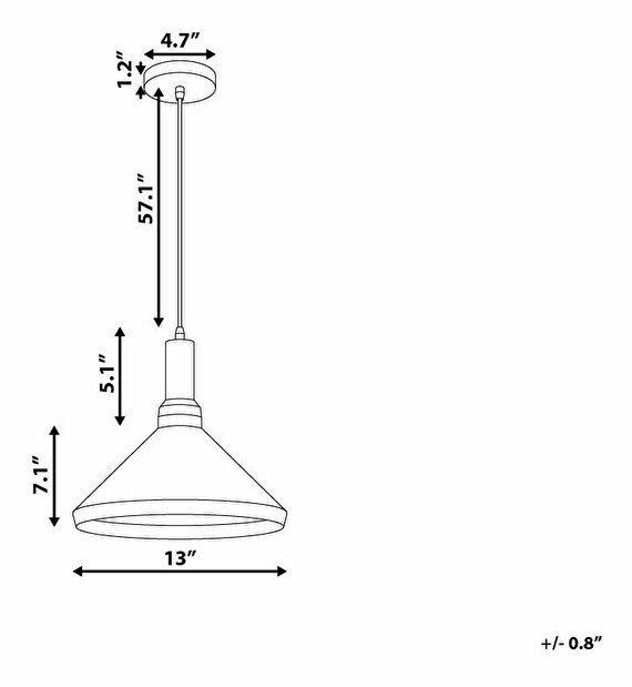 Závěsná lampa Lidar (bílo-zlatá)