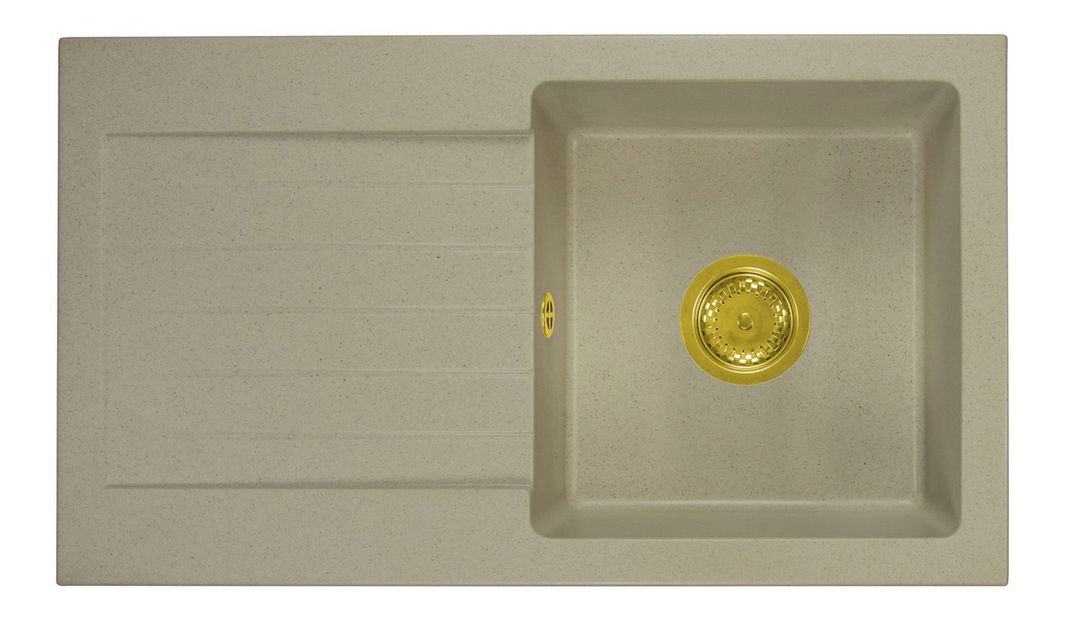 Kuchyňský dřez Lemmion (béžová) (se 3 otvory pro baterii) (L)