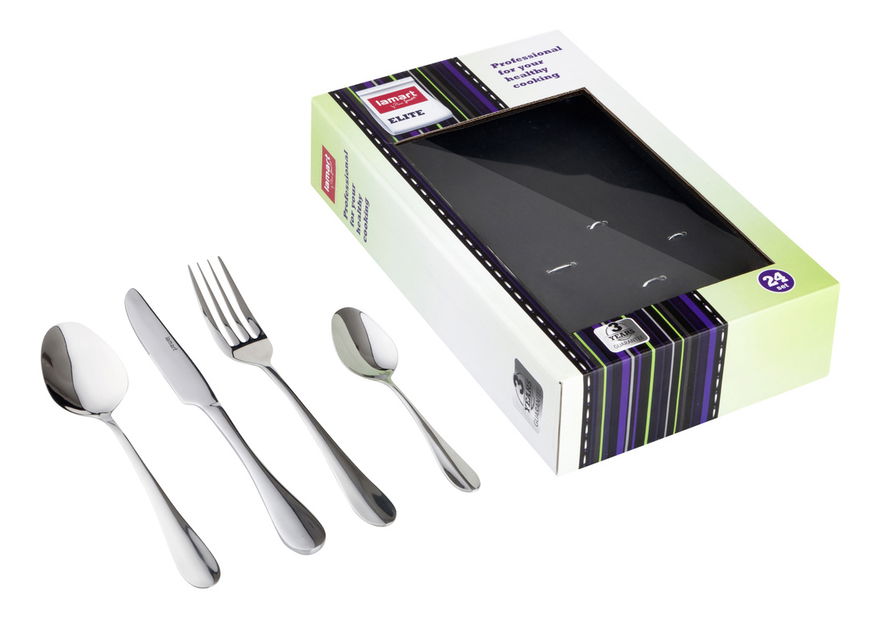 Sada příborů Lamart Elite (stříbrná) (24ks)