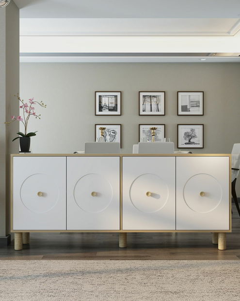 Komoda Deneris (dub safírový + bílá)