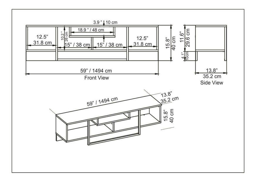 TV stolek/skříňka Aslana 150 (zlatá + bílá)
