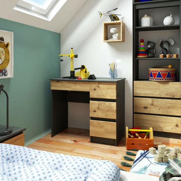 PC stolek Alineadas (grafit + dub artisan)