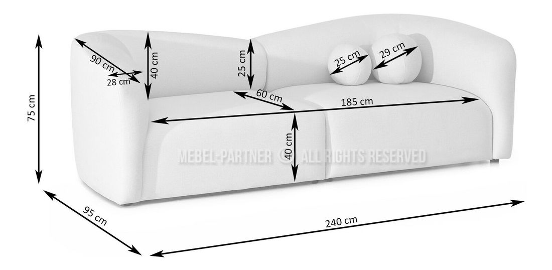 Pohovka dvousedačka Ocupar (béžová + černá)