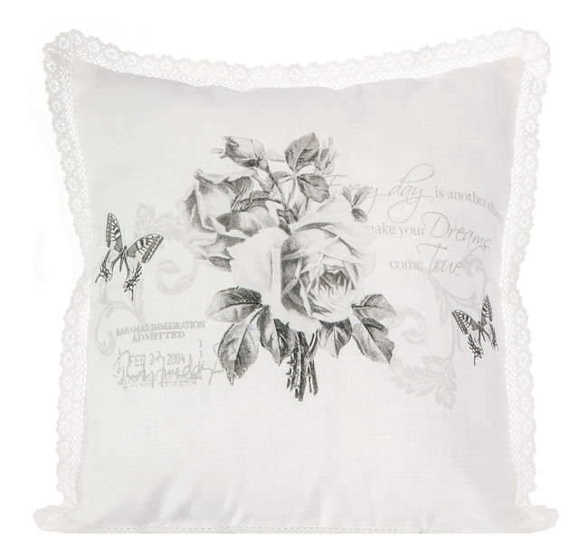 Ozdobný polštář 45x45 cm Dahlia (bílá) (1 ks)