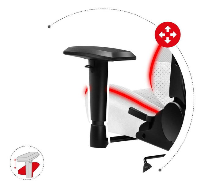 Herní křeslo Fusion 6.2 (bílá + vícebarevná) (s LED osvětlením)