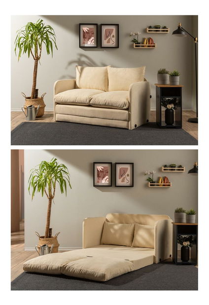 Rozkládací pohovka Sagoretti (krémová)