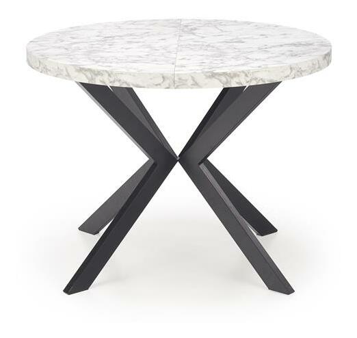 Rozkládací jídelní stůl 100-250 cm Pepeera (mramor bílý + černá) (pro 6 8 osob)