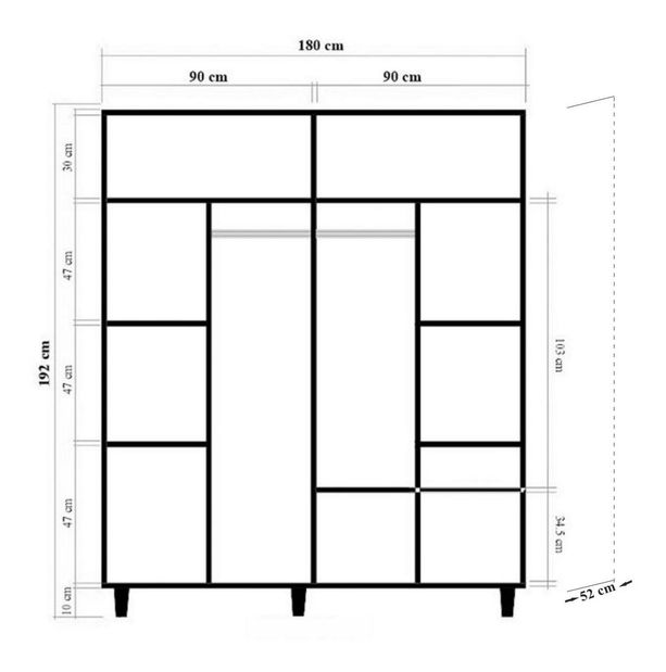 Šatní skříň London 972 (dub sonoma)