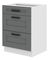 Dolní kuchyňská skříňka Lucid 60 D 3S BB (dustgrey + bílá)