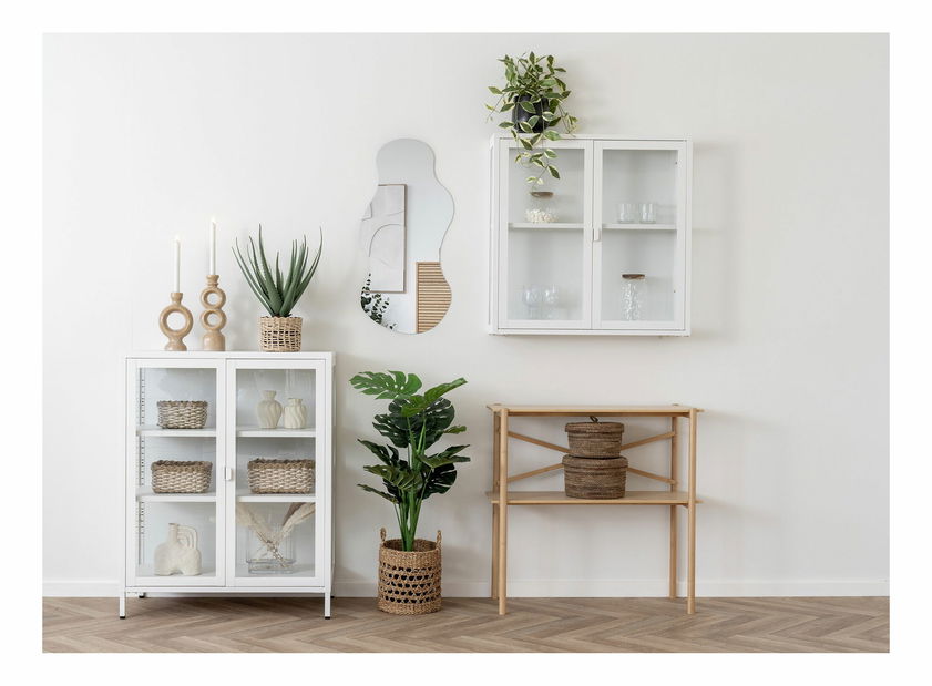 Nástěnná vitrína Bisalia 8 (bílá)